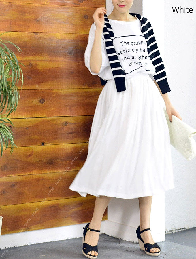 大人フレア感ミモレ丈プリーツスカート「coca」3,490円（税込）