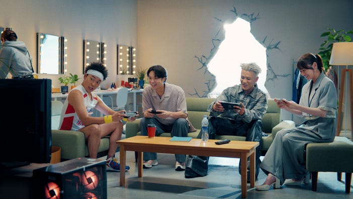 サンシャイン池崎、磯村勇斗、ELLY、岡本姫奈「ドラゴンボール ゲキシン スクアドラ 」新CM(提供写真)