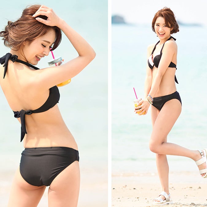 バイカラーブラックビキニ「salus」4,620円 (税込4,990円)