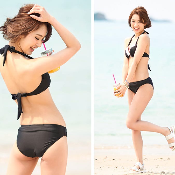 バイカラーブラックビキニ「salus」4,620円 (税込4,990円)