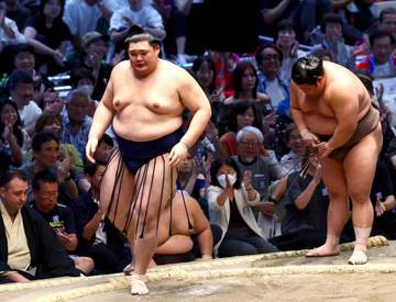 横綱大の里が伯乃富士を圧倒、4勝3敗と白星先行 横綱豊昇龍は豪快なすくい投げで平戸海を下す