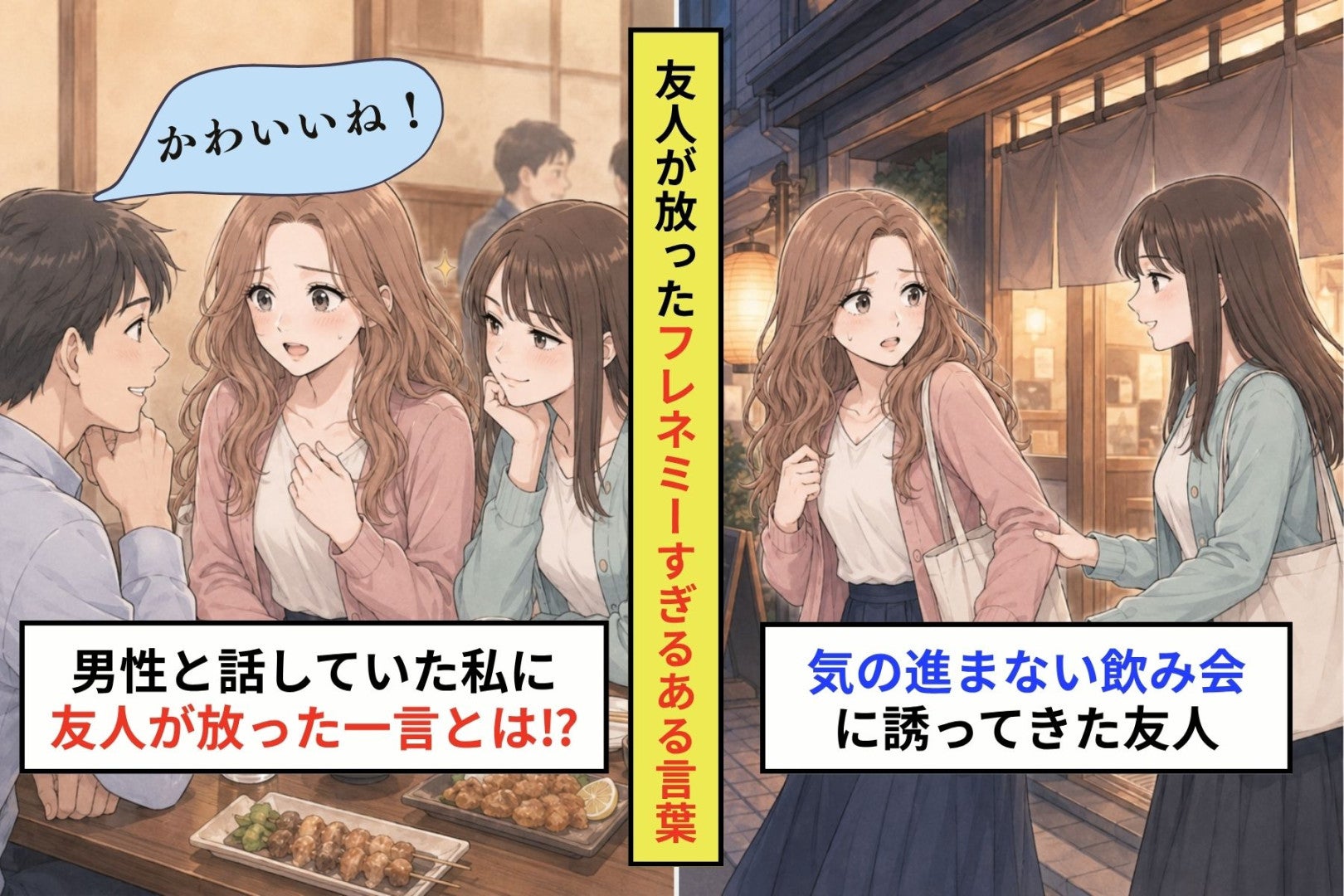 「その話し方、かわいいね」褒められた私に、隣の友人が放ったフレネミーすぎるある言葉