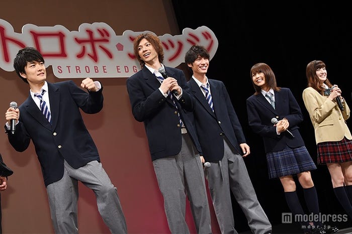 (左より)入江甚儀、山田裕貴、福士蒼汰、有村架純、佐藤ありさ
