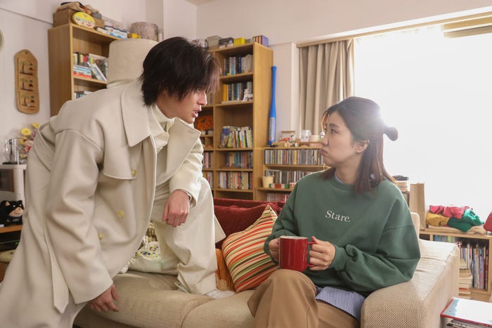 (左から)八木勇征、福田麻貴「婚活1000本ノック」第2話より(C)フジテレビ