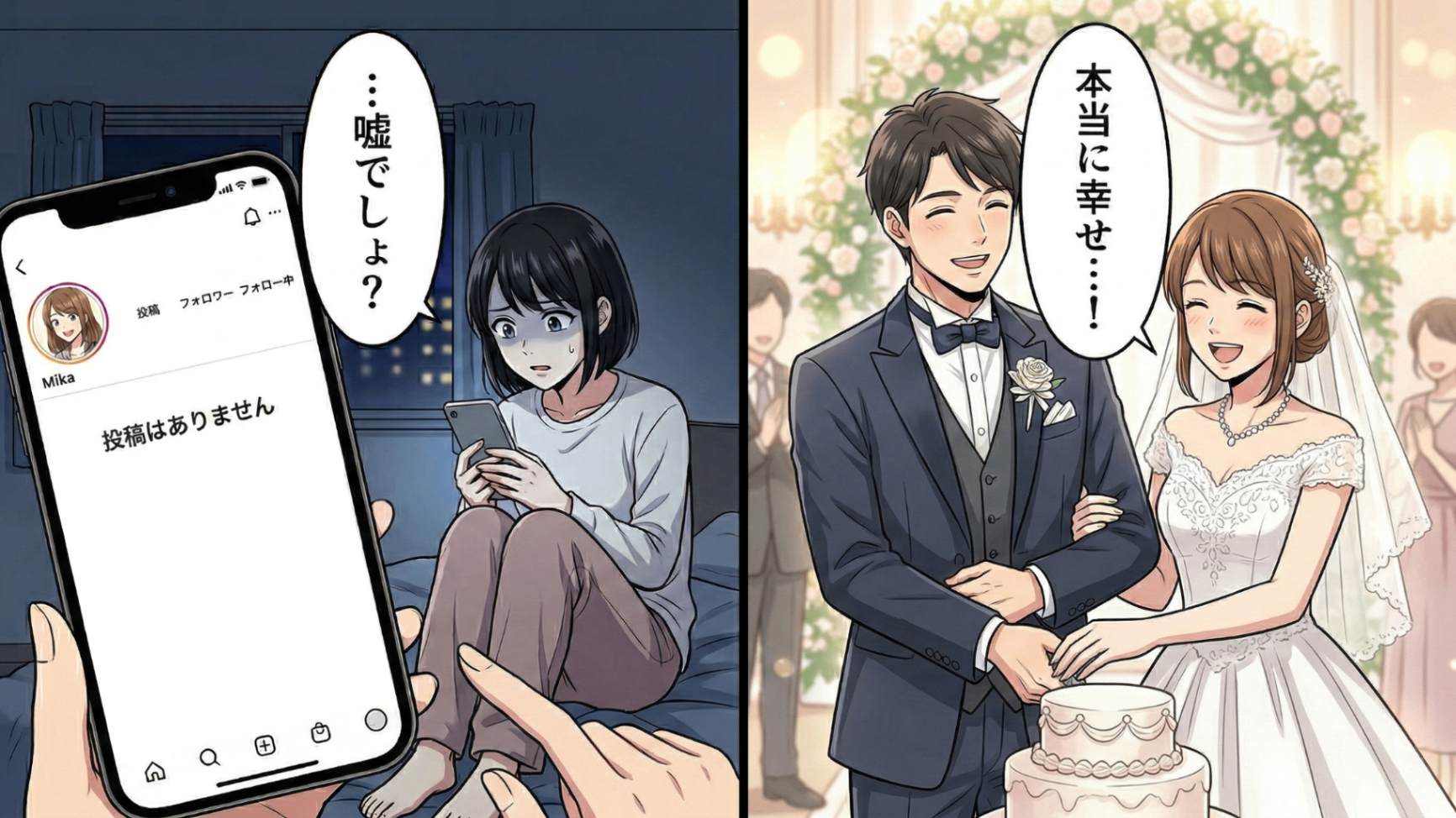 幸せ絶頂のはずだったのに…友人のSNSから突然消えたウェディング写真。そして友人の旦那さんから私宛に【信じられないメッセージ】が送られてきて...！