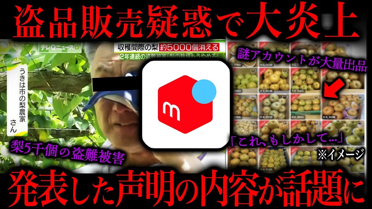 メルカリでとんでもないものが売られている!?梨や事件に使われた電動丸ノコギリなど
