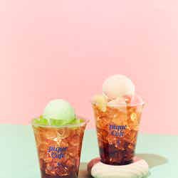 ピーチティーソーダフロート¥890、マスカットティーソーダフロート¥890/提供画像
