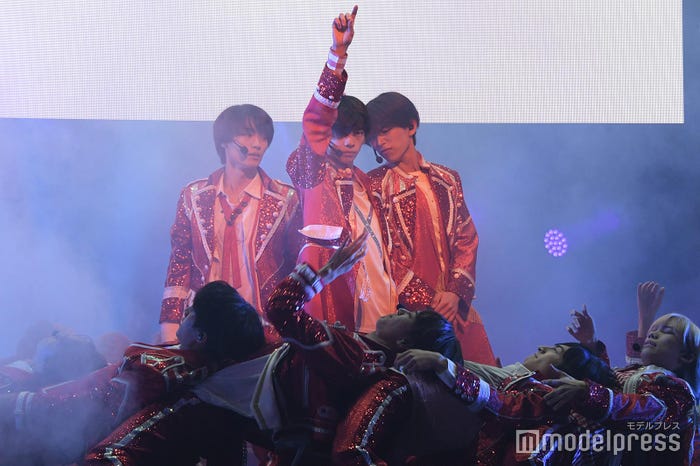 (左から)檜山光成、田村海琉、深田竜生/少年忍者「マイナビ サマステライブ2023 俺たちがミライだ!!」の公開ゲネプロの様子(C)モデルプレス