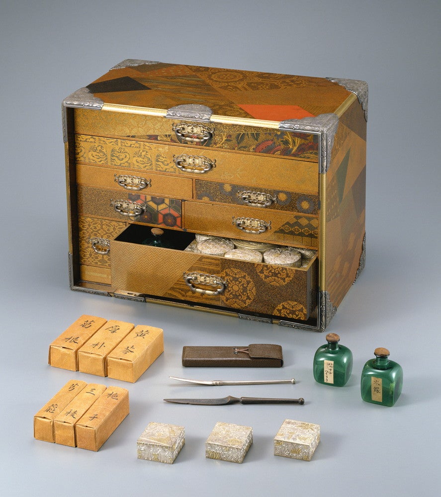 百草蒔絵薬箪笥　飯塚桃葉（初代）作　日本・江戸時代　明和8年（1771）　根津美術館蔵／提供画像