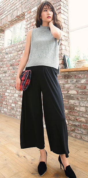 ウエストゴム×フロントポケット付☆シンプルガウチョパンツ「神戸レタス」1790円（税込）／画像提供：神戸レタス