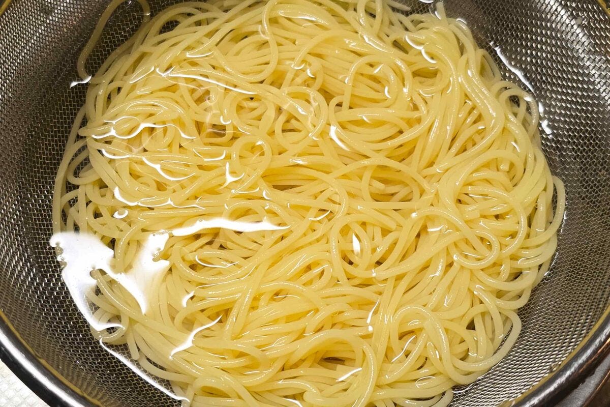 生ハムの冷製塩パスタ