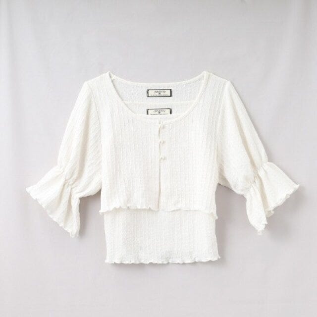 しまむら　新作コラボ　華やかトップス　キャミソール×カーディガンセット　michill