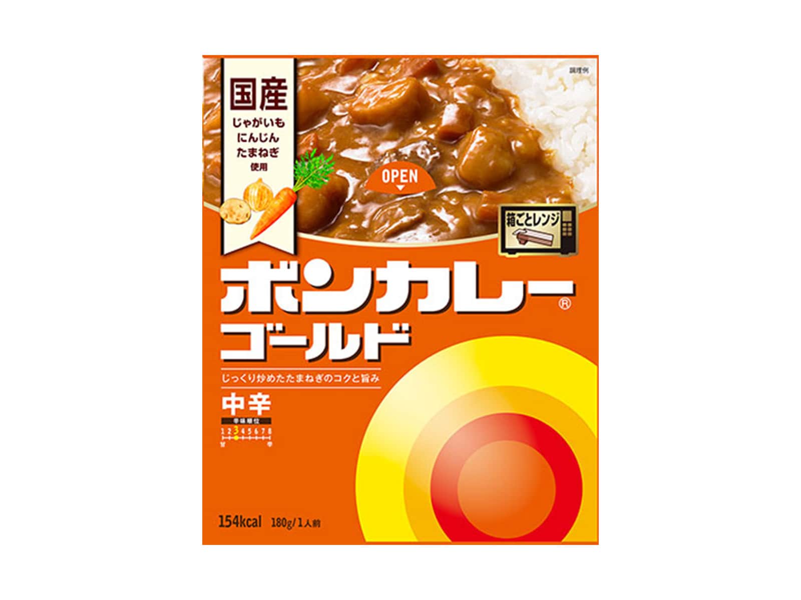 3位は「ボンカレーゴールド  中辛」 ※画像：大塚食品 公式Webサイト