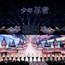 光り輝くステージで横一列に整列する／少年忍者 Arena Concert 2024 The Shining Starより（提供写真）