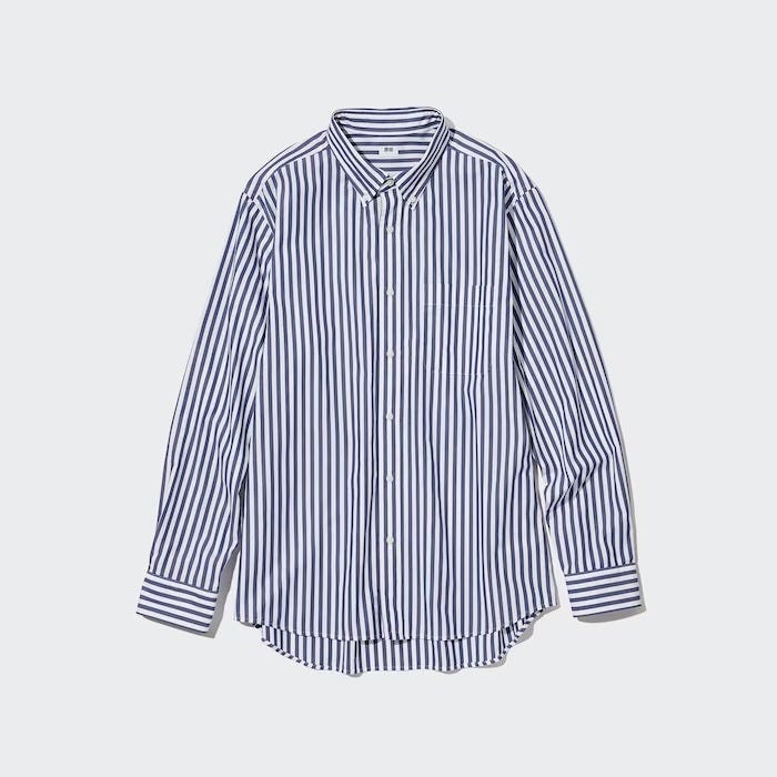 エクストラファインコットンブロードストライプシャツ　ユニクロ　uniqlo　レディース　おすすめ　オススメ　コスパ　2023　メンズ　トップス　シャツ　ストライプシャツ