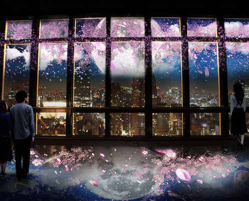 東京タワーで夜桜鑑賞!光で作る“桜吹雪”の演出で幻想的な空間に