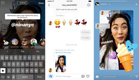 Instagram、ストーリーズに便利機能　メンションされた投稿がシェアできるように