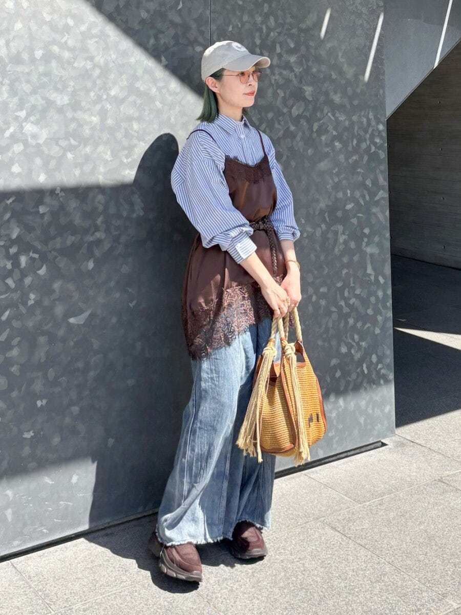 ストライプシャツコーデ4