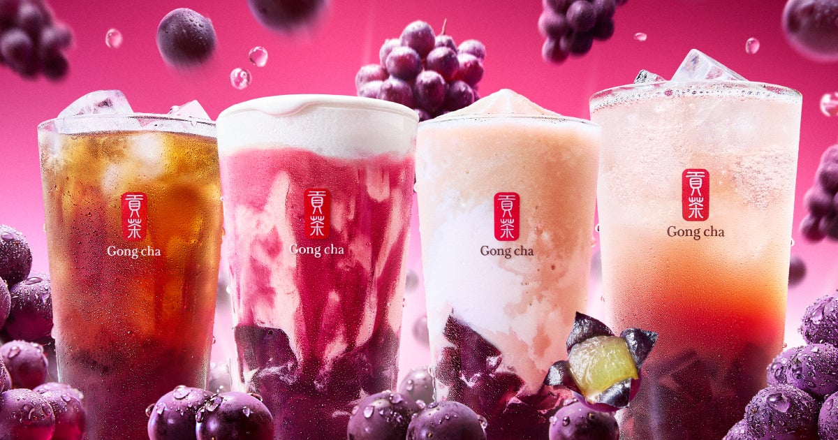 ゴンチャに贅沢な“飲む巨峰”！秋のティータイムを彩る「あふれる巨峰」シリーズ登場