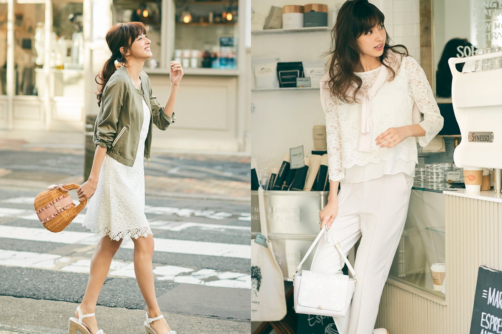 崩しガーリーコーデの“白レース”にドキッ！