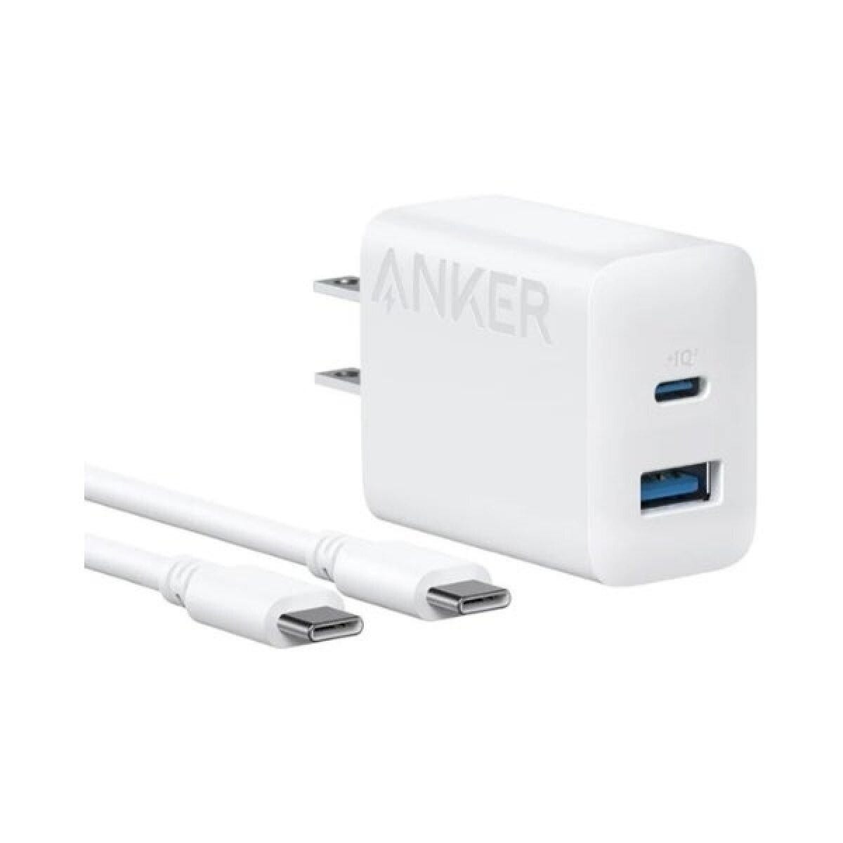 白と黒のAnker製USB急速充電器とUSB-Cケーブル2本