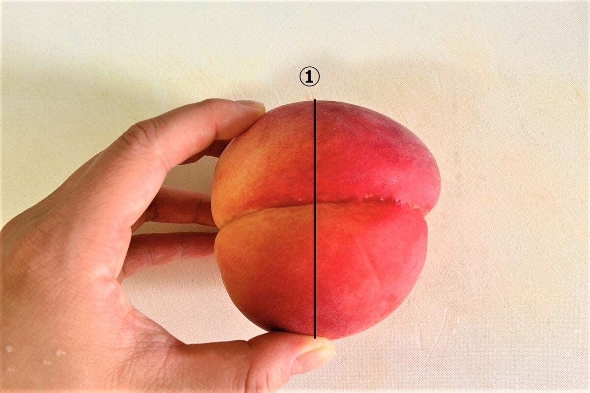 桃のルービックキューブ切り