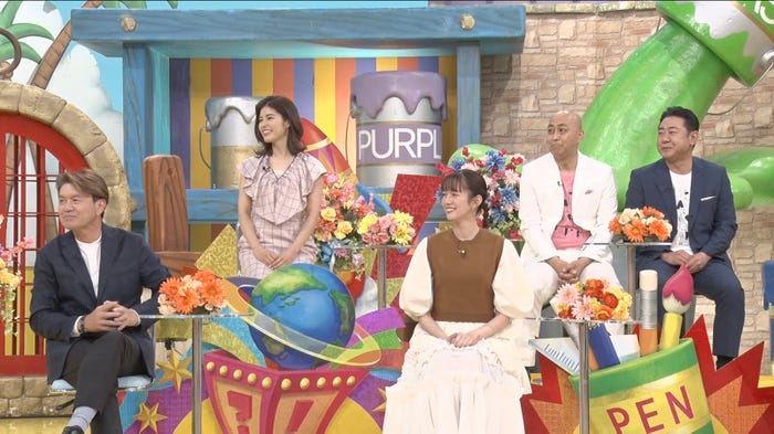 (前列左から)ヒロミ、佐藤栞里(後列左から)神田愛花、錦鯉(C)日本テレビ