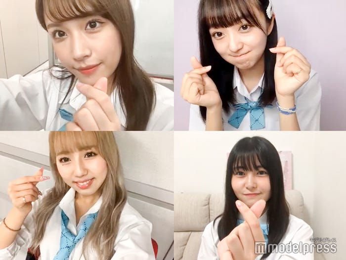 (左上から時計回りに)持田優奈、日比野芽奈、頓知気さきな、川谷花音/リモートインタビュー(C)モデルプレス