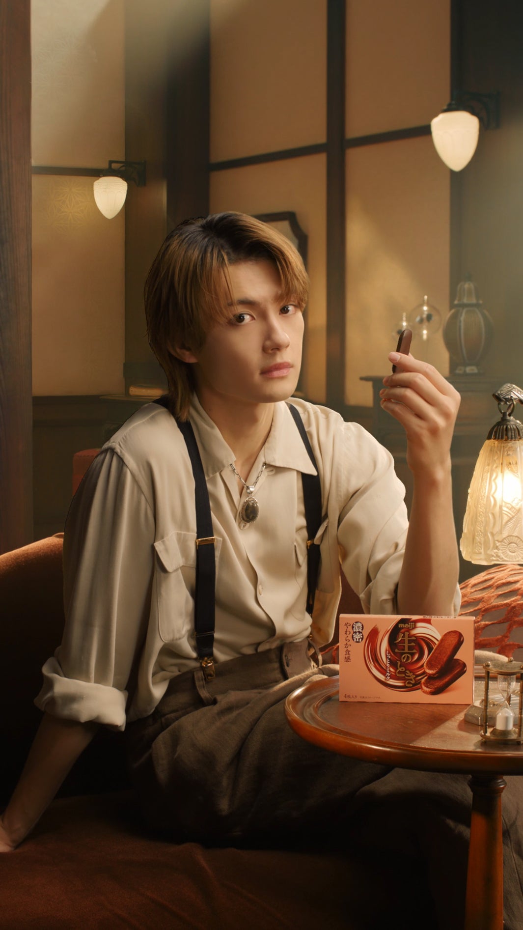 佐野勇斗／「明治 生のとき」縦型WEB CM 生のとき　「生ねり製法」篇より（提供写真）