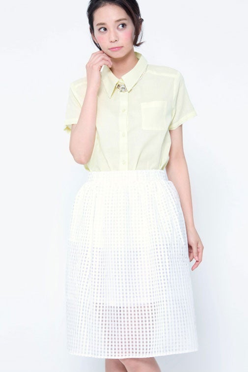 シースルーギンガムフレアスカート「DEPARTMENT」1,490円（税込）