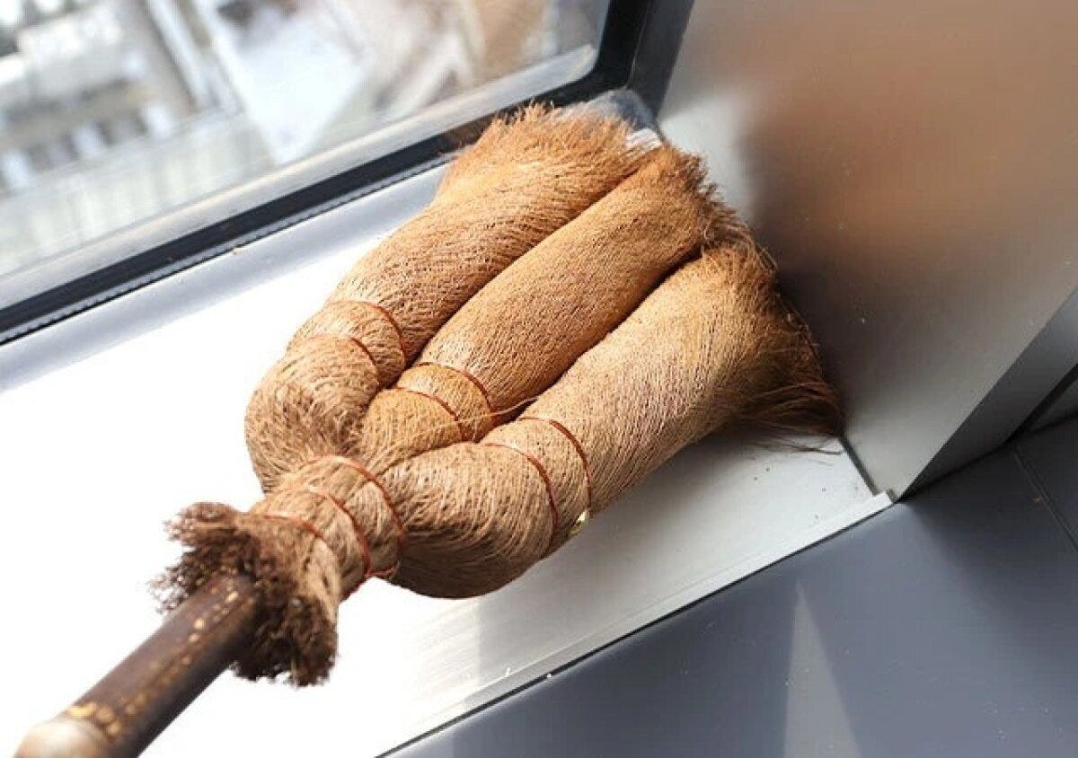 ダイソー　棕櫚ほうき　使用例