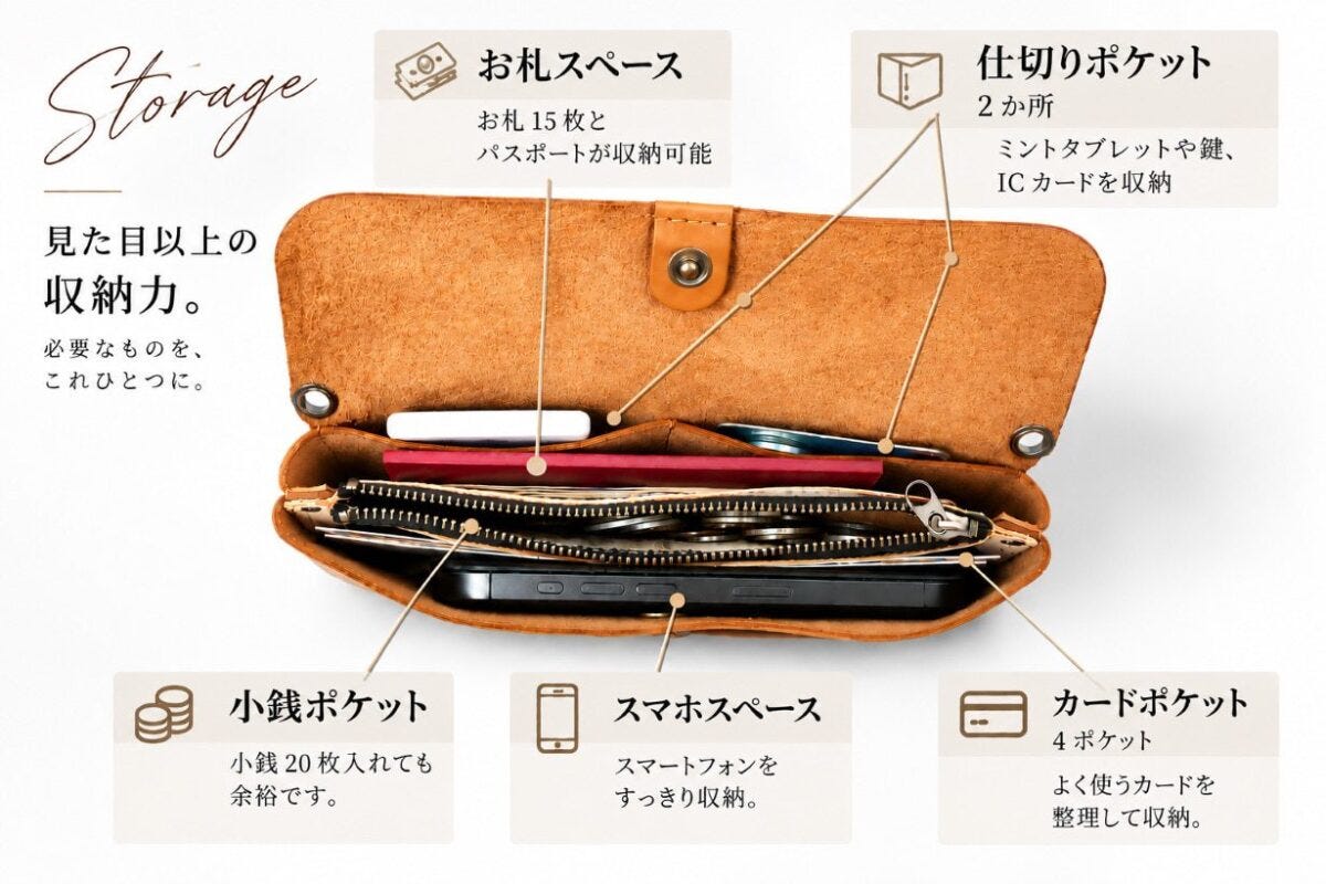 本革スマホポーチ