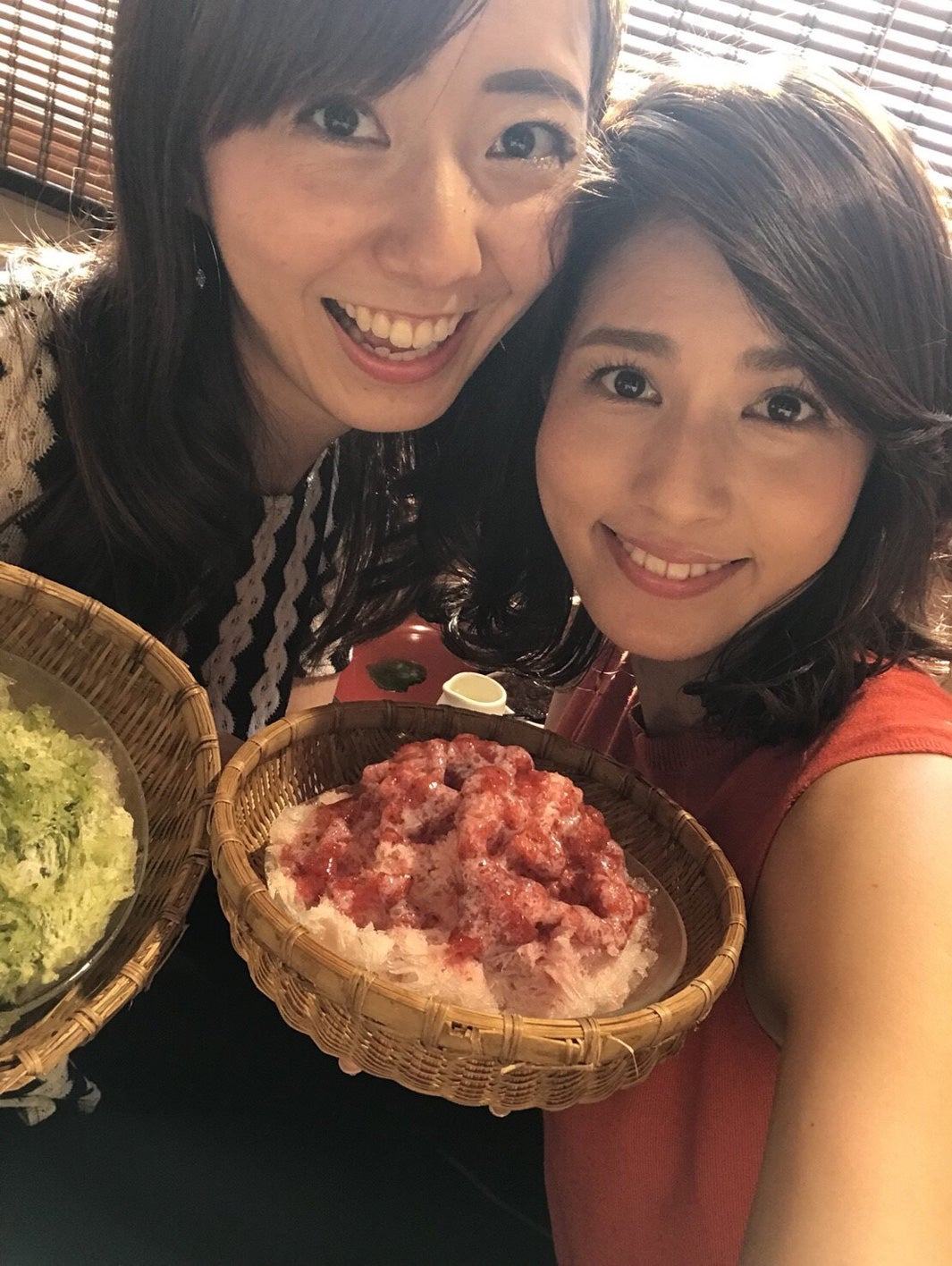 永島優美アナとかき氷を食べに／内田嶺衣奈アナウンサー（提供写真）