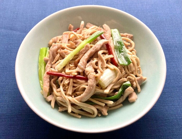 干絲炒肉絲の完成