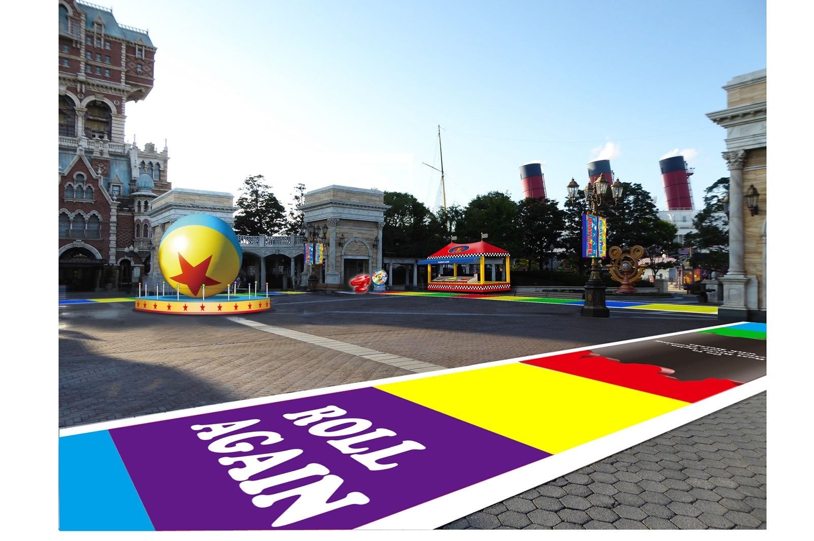 ウォーターフロントパークの 床面デコレーション （C）Disney（C）Disney／Pixar