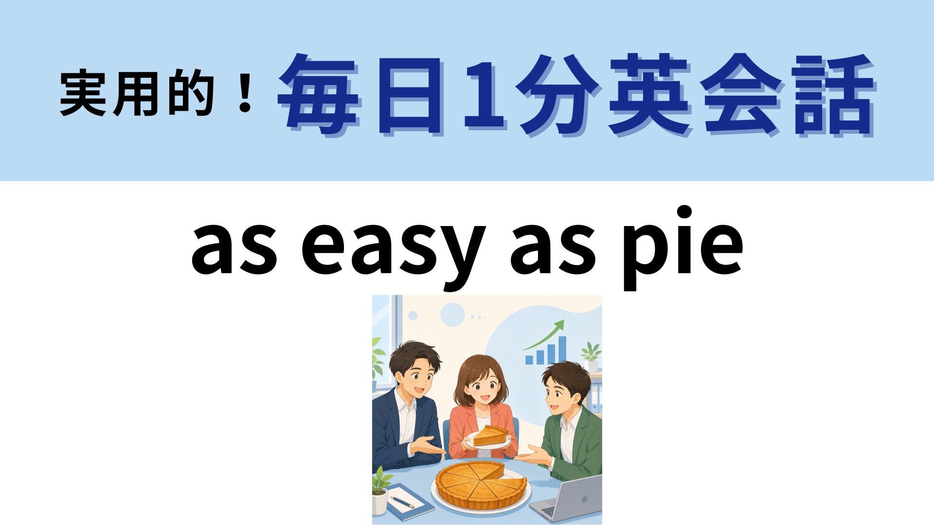 「as easy as pie」の意味は？パイと関係ある！？【1分英会話】