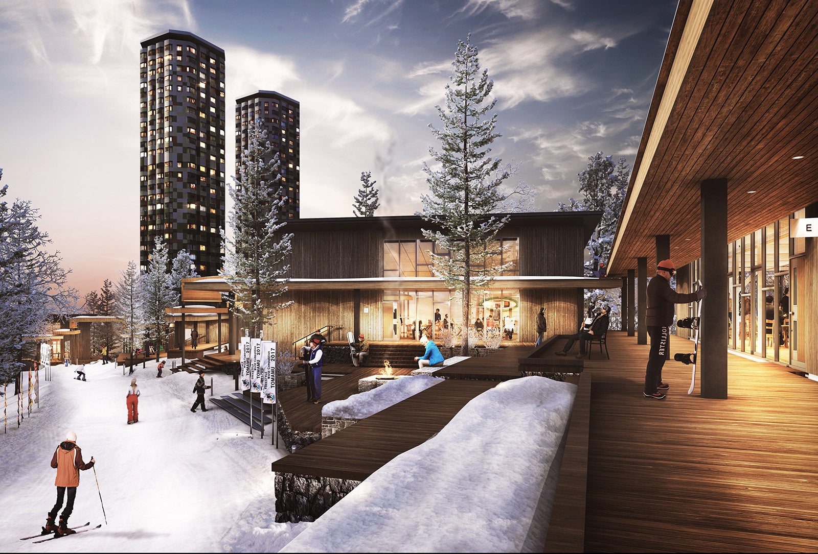 スキーイン＆アウトイメージ／画像提供：星野リゾート