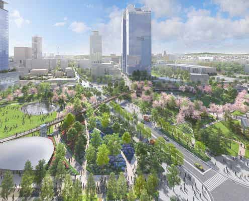JR大阪駅前「うめきた公園」2024年開園へ、桜や紅葉も色づく都市公園