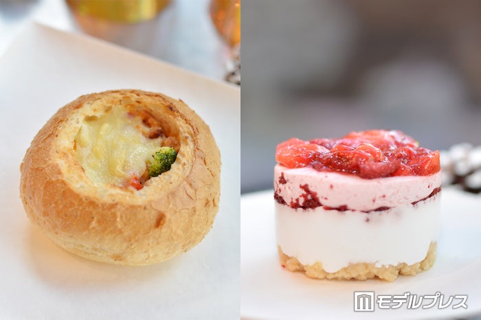 (左から)ブレッドグラタン チキントマトソイクリーム、 (C)ビューティーガール