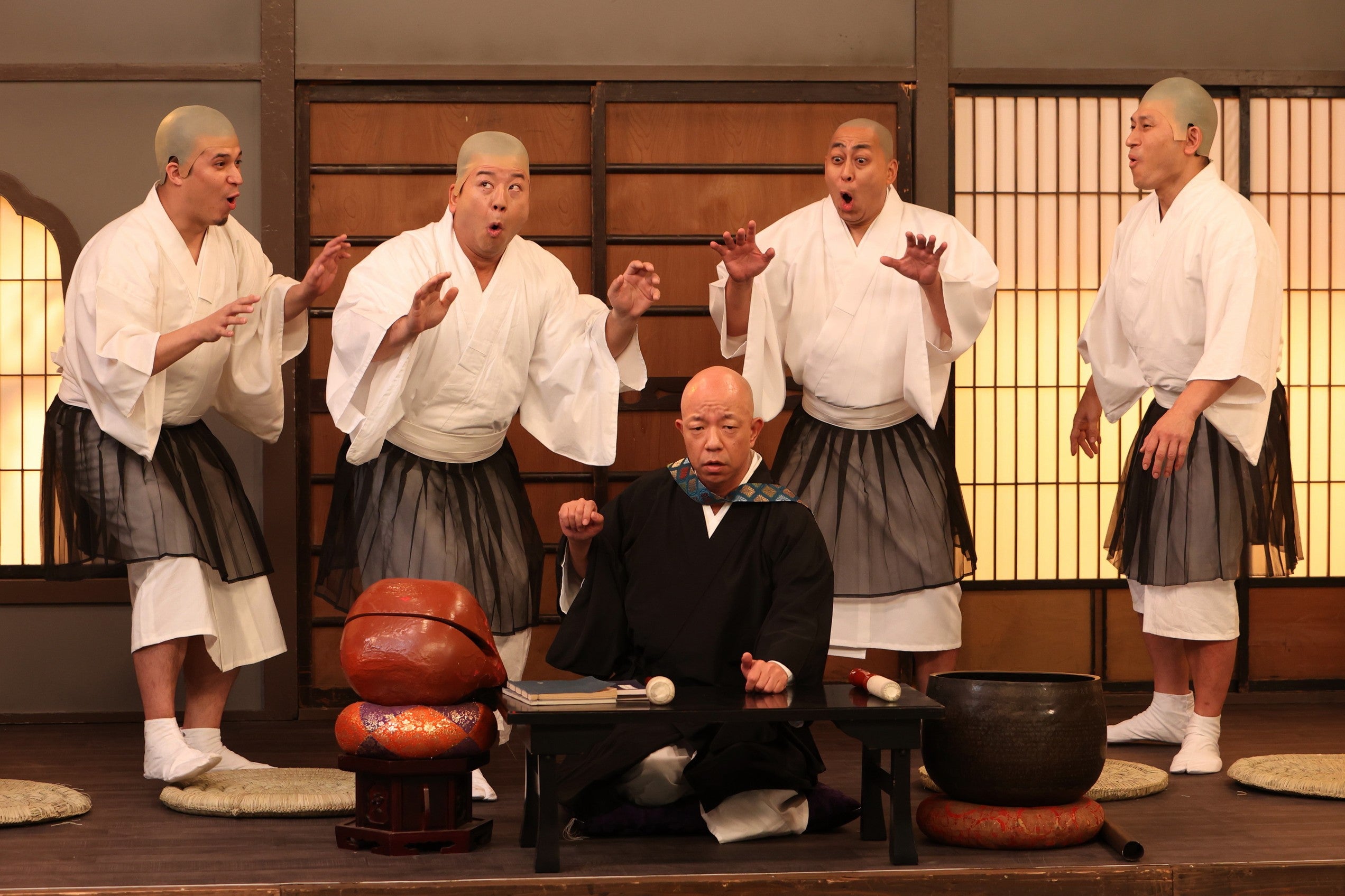 （左から）木村昴、バイきんぐ、長谷川雅紀、春日俊彰（C）フジテレビ