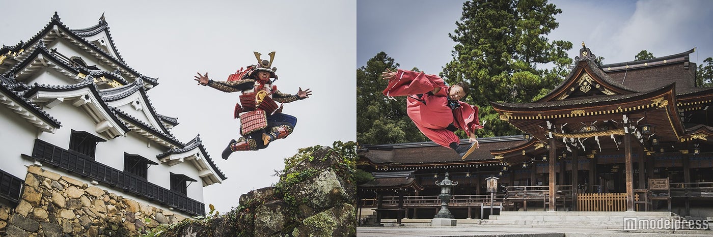 BBOY TAISUKE in彦根城＆多賀大社／画像提供：彦根商工会議所