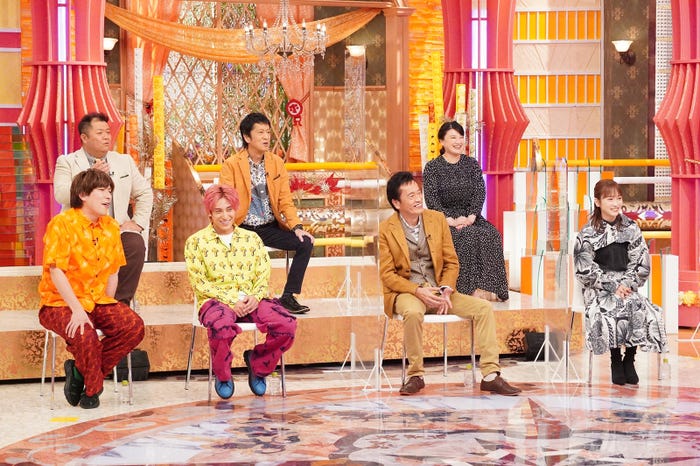 (左上から時計回りに)小杉竜一、吉田敬、島崎和歌子、川栄李奈、遠藤憲一、兼近大樹、りんたろー。(C)フジテレビ