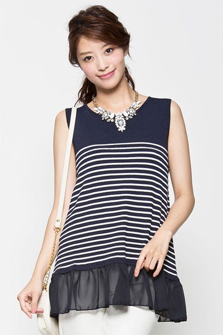 レイヤードボーダーニットタンク「DEPARTMENT」2,980円(税込)