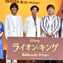 （左から）門山葉子、江口洋介、賀来賢人、佐藤二朗、亜生（C）モデルプレス