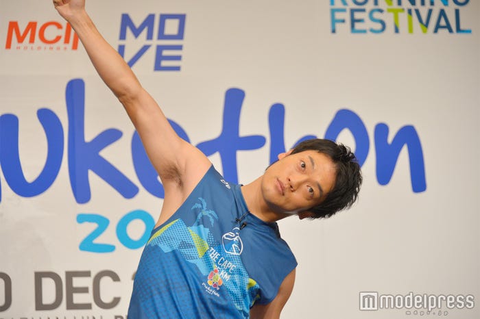 ゴールした時に披露する「まーきのっ」 (C)モデルプレス