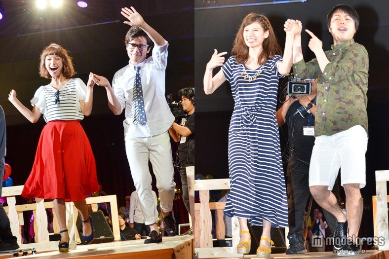 イベント「HOME PARTY MADE IN LOWRYS FARM」に出席した、「オリエンタルラジオ」の藤森慎吾＆大石参月、「NONSTYLE」の井上裕介＆住岡梨奈ら