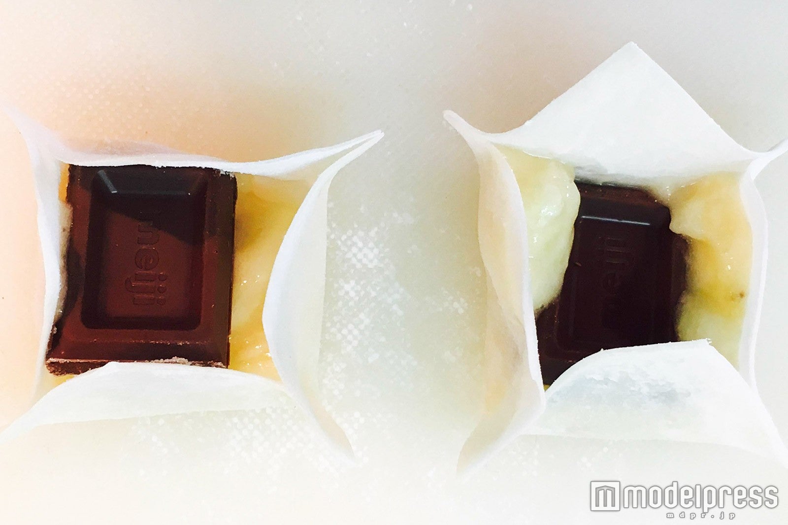 バナナとチョコを包んで…／画像提供：柏原歩