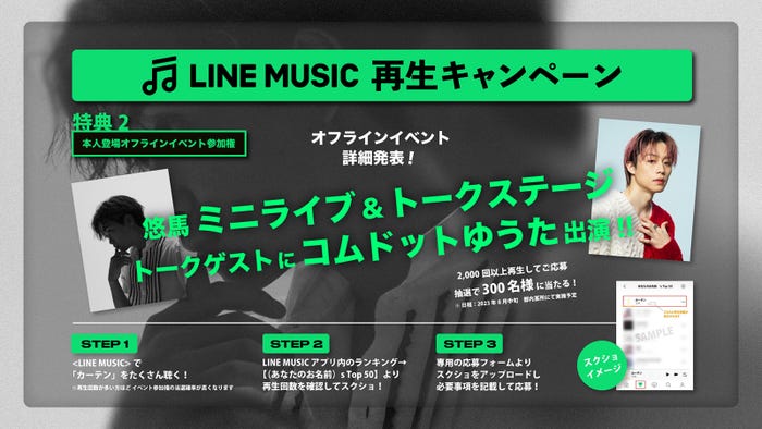 悠馬LINE MUSIC再生キャンペーン情報(提供写真)