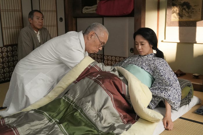 柳葉敏郎、妹尾和夫、水川あさみ「ブギウギ」第36話(C)NHK