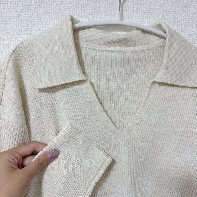 細めのリブ編み 細めのリブ編み